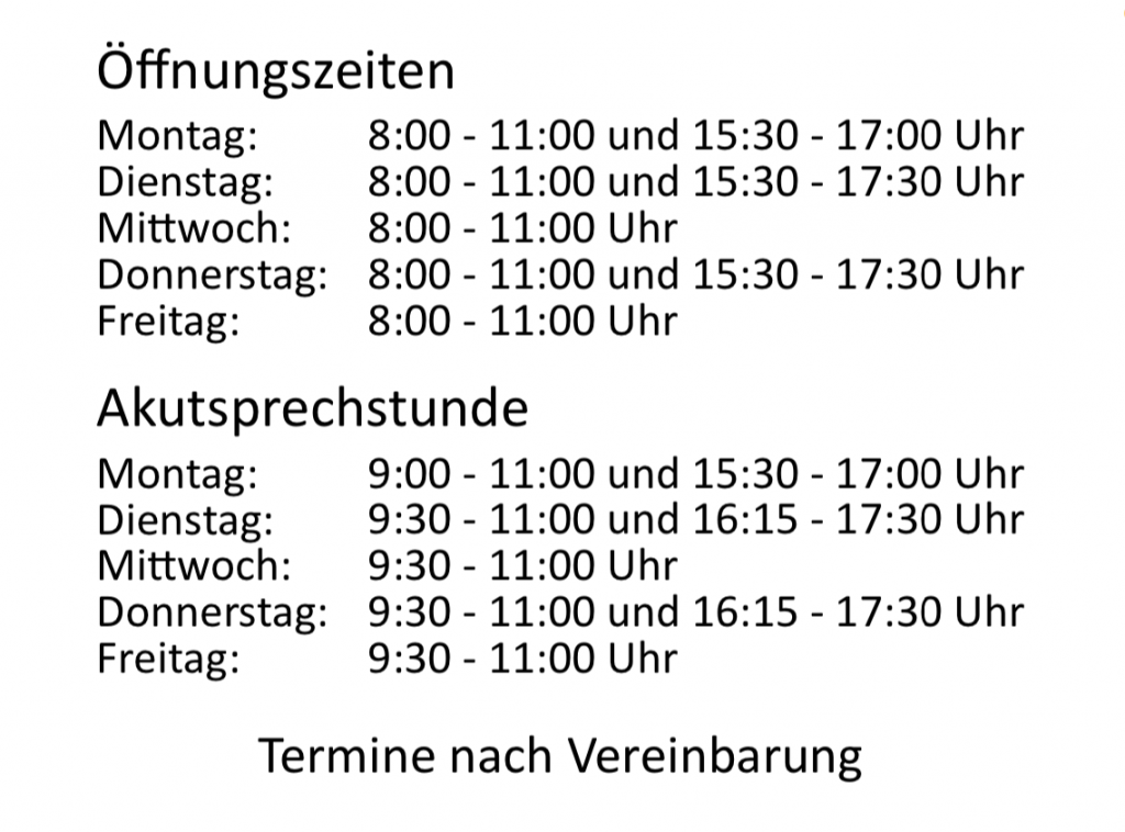 Sprechzeiten Arztpraxis Issel